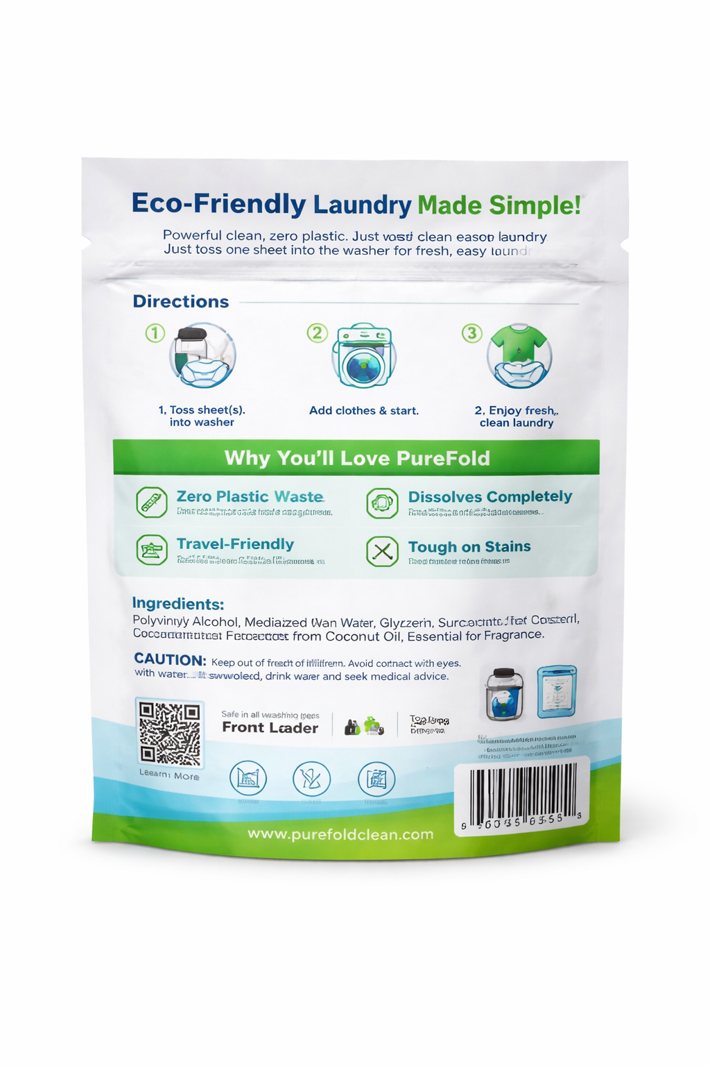 PureFold Laundry Detergent Sheets – 30 Loads (Ocean Breeze)